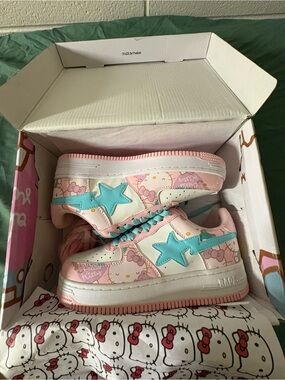Bape Hello Kitty Bapesta Sneakers Lows/ Blue Pink Colorway✅